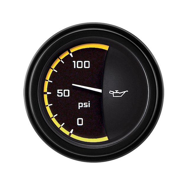 Classic Instruments AutoCross Yellow 2 1/8" Oil Pressure - AX81YBLF