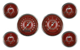 Classic Instruments V8 Red Steelie Six Gauge Set - V8RS51SLC