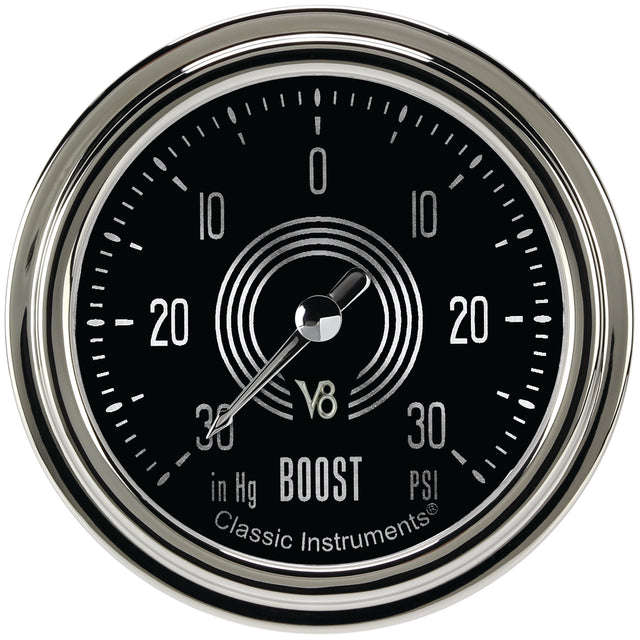 Classic Instruments V8 Speedster 2-5/8" Boost/Vac Gauge - V8SR341SLC