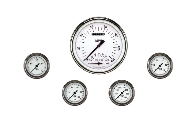 Classic Instruments White Hot Five Gauge Set - WH165SLF
