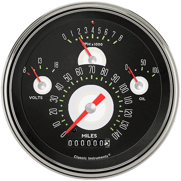 Classic Instruments Tetra Series, Authentic Combination Gauge - TE40ASLF