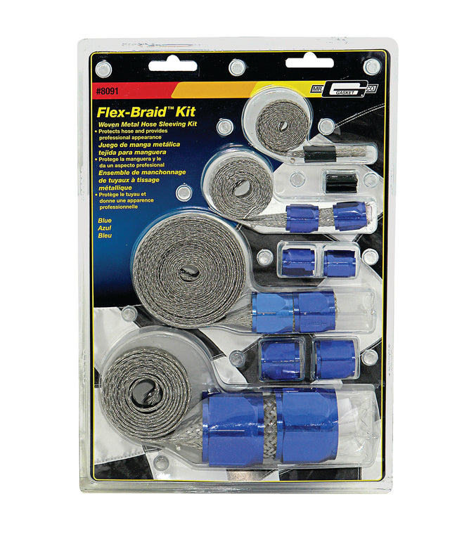 Mr Gasket Flex-Braid Hose Sleeve Kit - Blue - 8091
