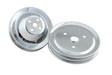 Mr Gasket Chrome Pulley Set - Two Groove Upper & Lower Pulleys - 4961