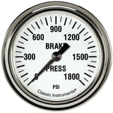 Classic Instruments White Hot 2 5/8" Brake Pressure Gauge - WH367SLF