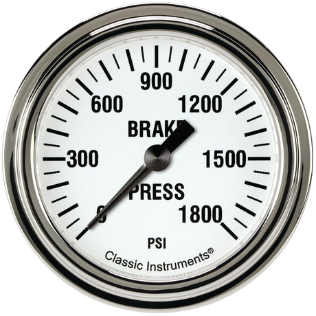 Classic Instruments White Hot 2 5/8" Brake Pressure Gauge - WH367SLF