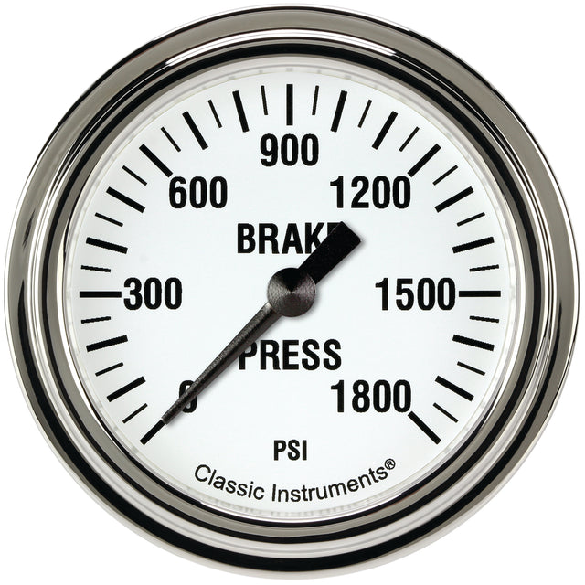 Classic Instruments White Hot 2 5/8" Brake Pressure Gauge - WH367SLF
