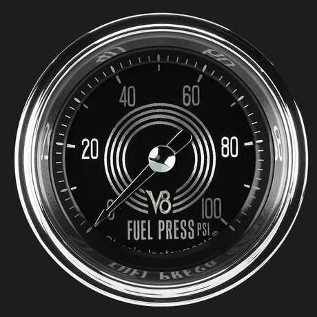 Classic Instruments V8 Speedster 2 1/8" Fuel Pressure Gauge, 100 psi - V8SR146SHC