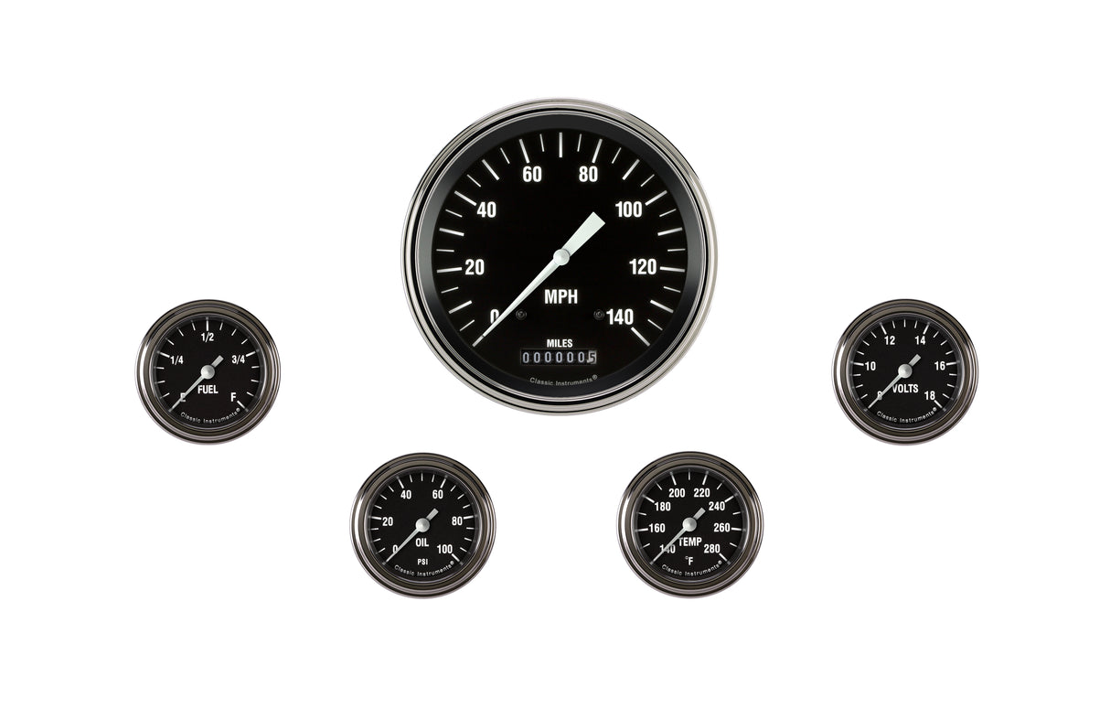 Classic Instruments Hot Rod Five Gauge Set 154 - HR154SLF