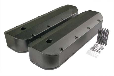 Mr Gasket Fabricated Aluminum Valve Covers - Black Finish - 6831BG