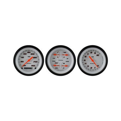 Classic Instruments Velocity White Three Gauge Set - VS03WBLF