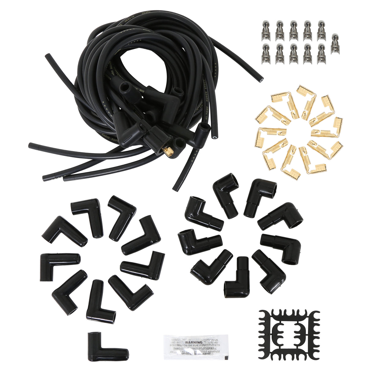 ACCEL Spark Plug Wire Set- 8mm - Black Wire with Black 90 Deg Boots - 4041K