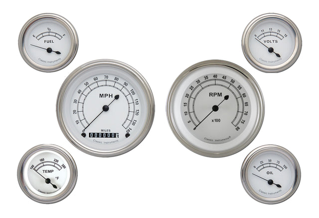 Classic Instruments Classic White 6 Gauge Set - CW01SLF
