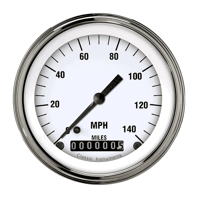 Classic Instruments White Hot 3 3/8" Speedometer - WH55SLF