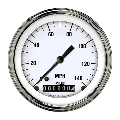Classic Instruments WHITE HOT 3IN SPEEDO 140 MPH - WH55SLC