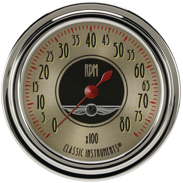 Classic Instruments All American Nickel 2 5/8" Tachometer - AN383SLC