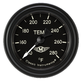 Classic Instruments Moal Bomber 2 1/8" Full Sweep Water Temperature Gauge - MA126BLF-02