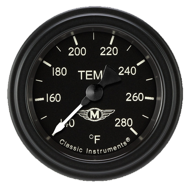 Classic Instruments Moal Bomber 2 1/8" Full Sweep Water Temperature Gauge - MA126BLF-02