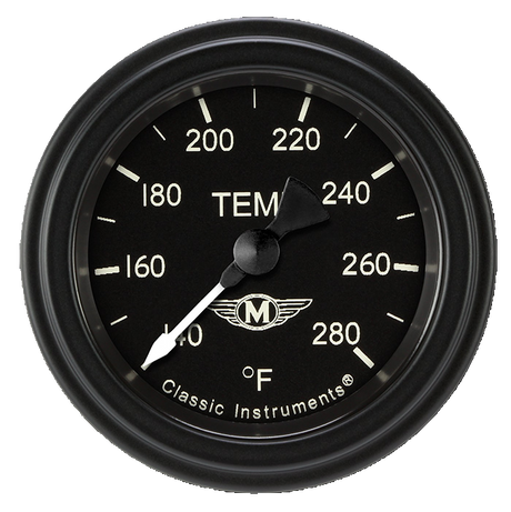 Classic Instruments Moal Bomber 2 1/8" Full Sweep Water Temperature Gauge - MA126BLF-08