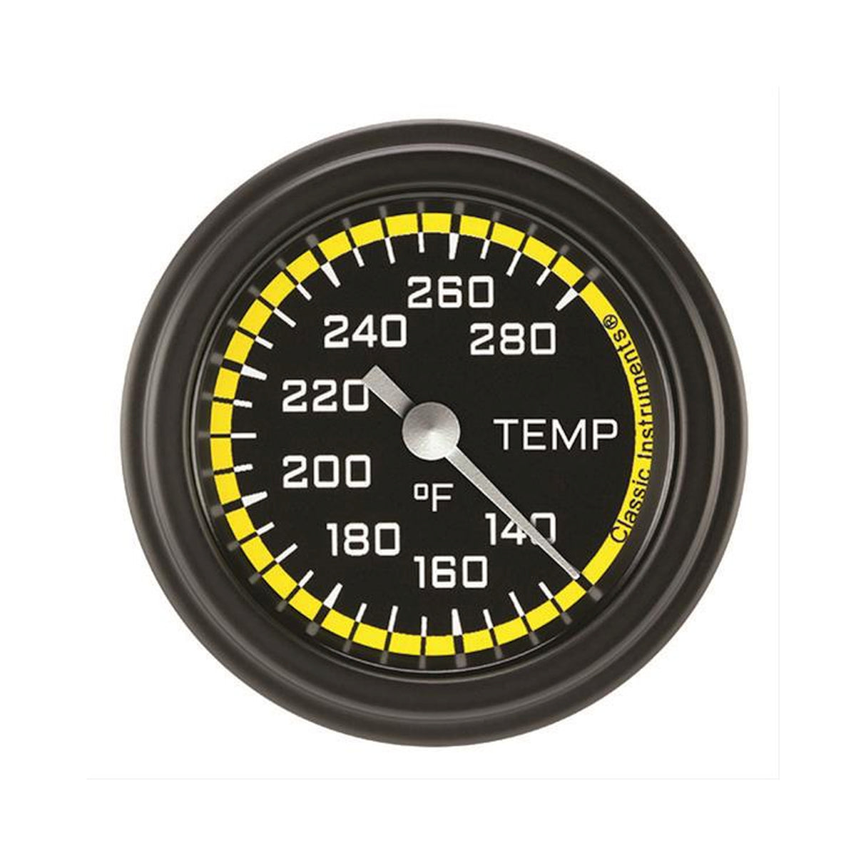 Classic Instruments AutoCross Yellow 2 1/8" Full Sweep Water Temperature Gauge - AX126YBLF-02