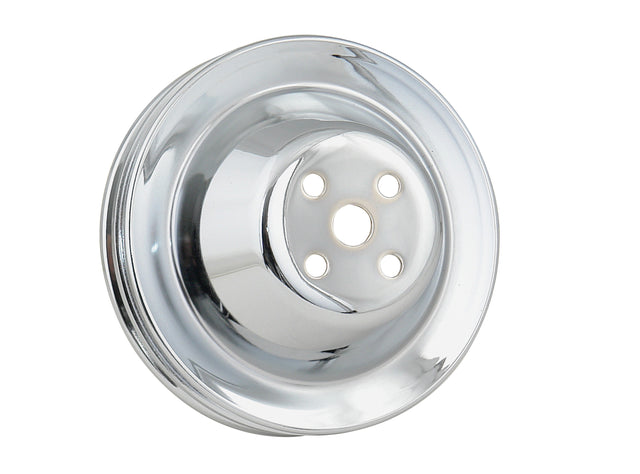 Mr Gasket Water Pump Pulley - Chrome - Double Groove - 4971