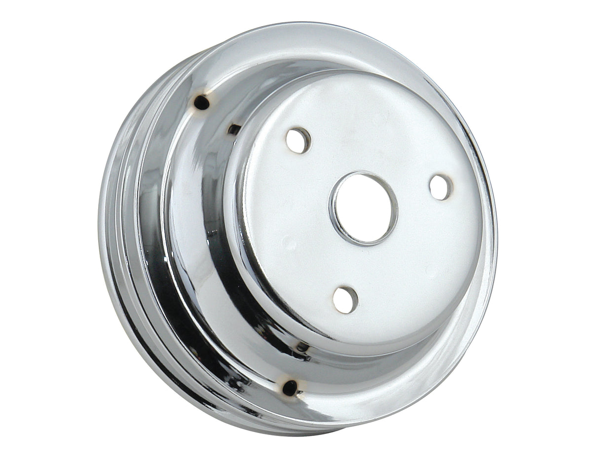 Mr Gasket Crankshaft Pulley - Chrome - Double Groove - 4977