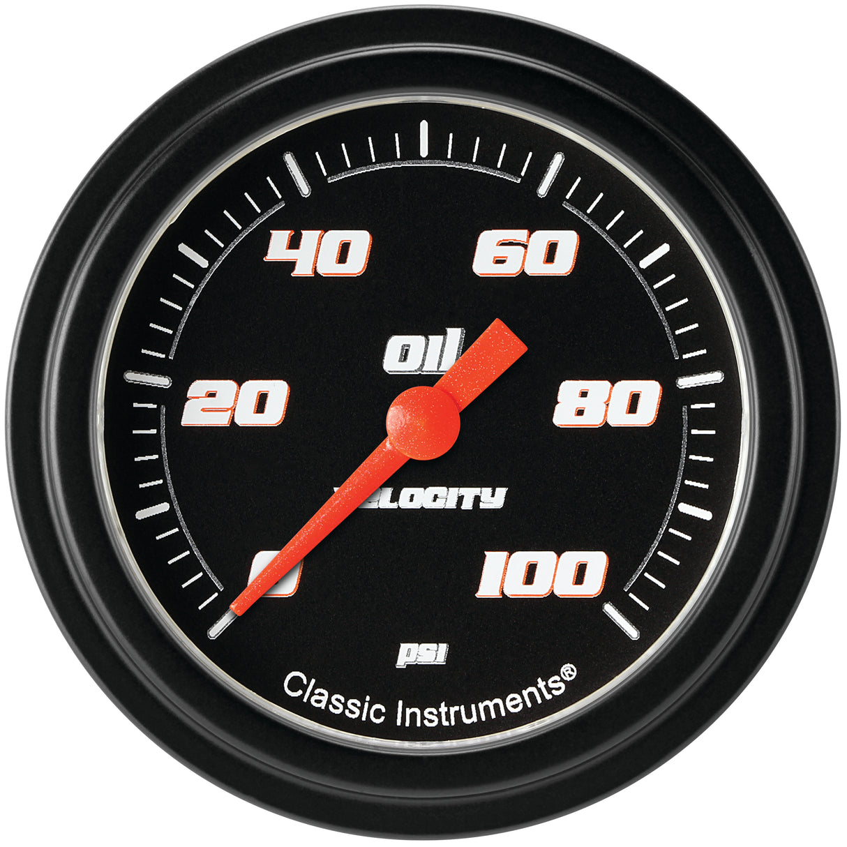 Classic Instruments Velocity Black 2-5/8" Oil Pressure Gauge - VS381BBLF