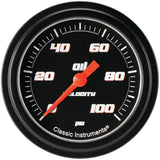 Classic Instruments Velocity Black 2-5/8" Oil Pressure Gauge - VS381BBLF