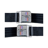 Scott Drake Seat Belt Set with Mustang Emblem - SB-LB-H