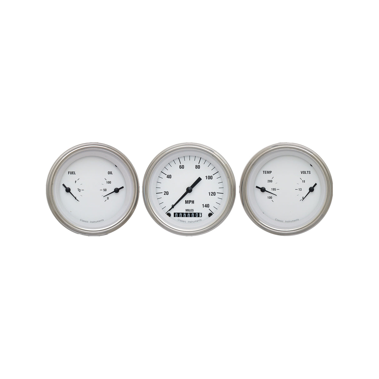 Classic Instruments White Hot Three Gauge Set - WH04SLF