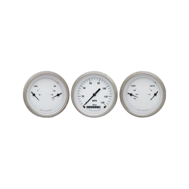 Classic Instruments White Hot Three Gauge Set - WH04SLF