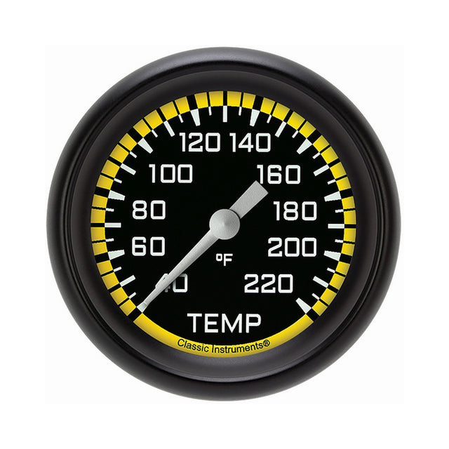 Classic Instruments Autocross Yellow 2 5/8" Stock Eliminator Temp. Gauge - AX329YBPF