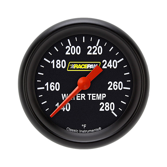 Classic Instruments Racepak 2-5/8" Full Sweep Water Temp Gauge Standard Performance Bezel - RP326BBPF-12