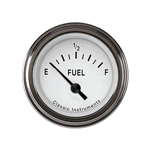 Classic Instruments Tetra Series, White Fuel Gauge 0-90 - TE12WSLF