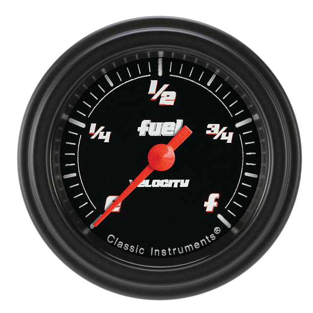 Classic Instruments Velocity Black 2-1/8" Fuel Level Gauge - VS109BBLF