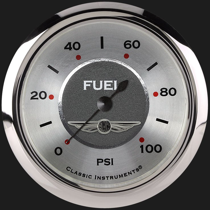 Classic Instruments All American 2 5/8" Fuel Pressure Gauge, 100 psi - AW346SRC
