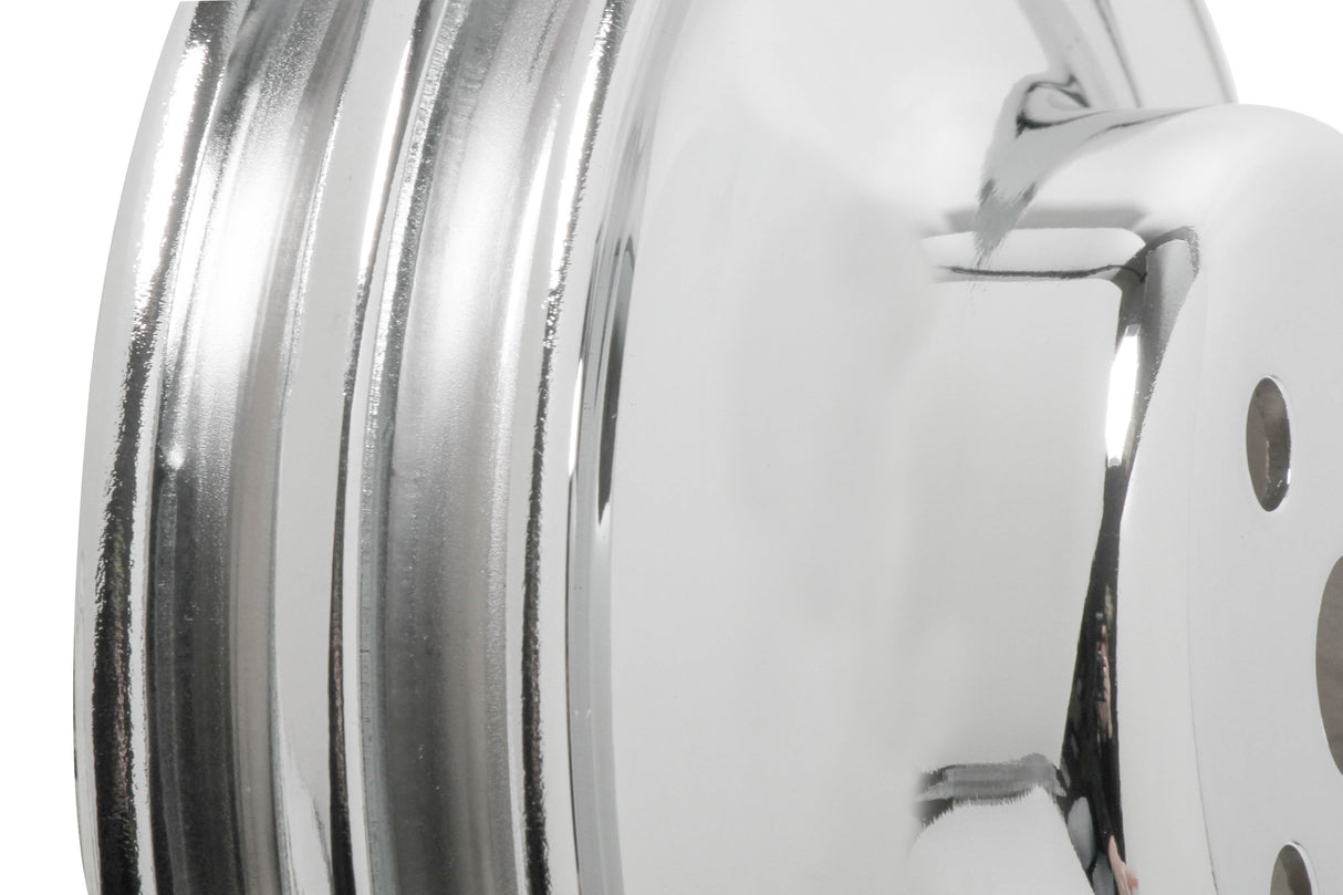 Mr Gasket Chrome Water Pump Pulley - Double Groove - 8831