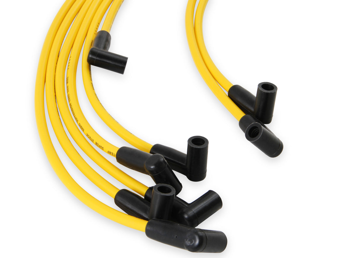 ACCEL Spark Plug Wire Set- 8mm- Super Stock- Graphite Core- HEI Style Boots- Yellow - 4049