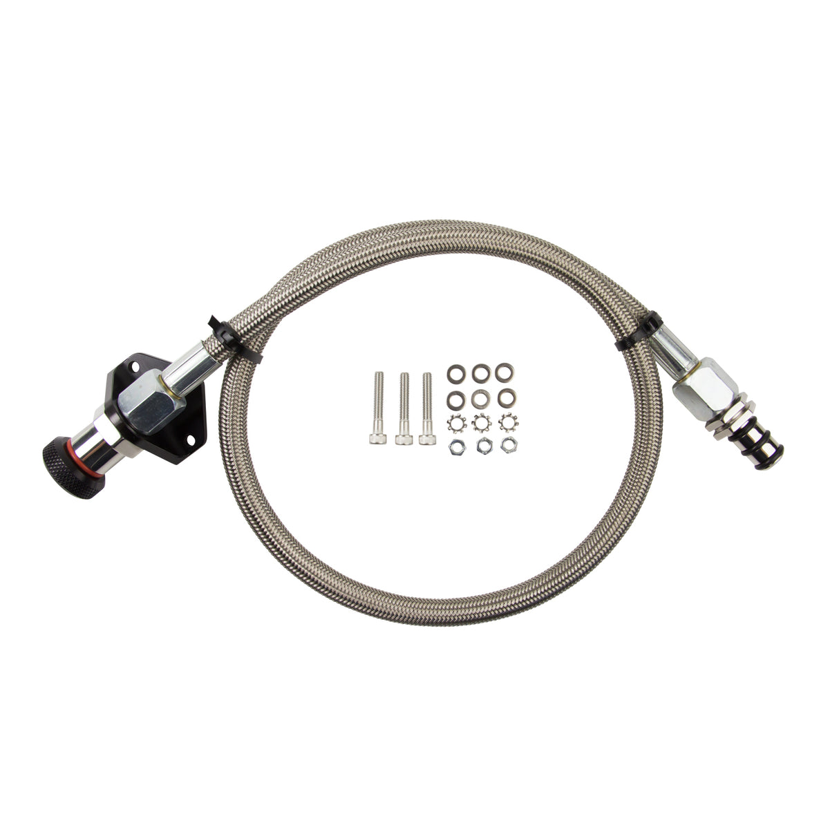 B&M Locking Auto Trans Dipstick & Tube - Billet Aluminum/Stainless Steel Braided - 22168