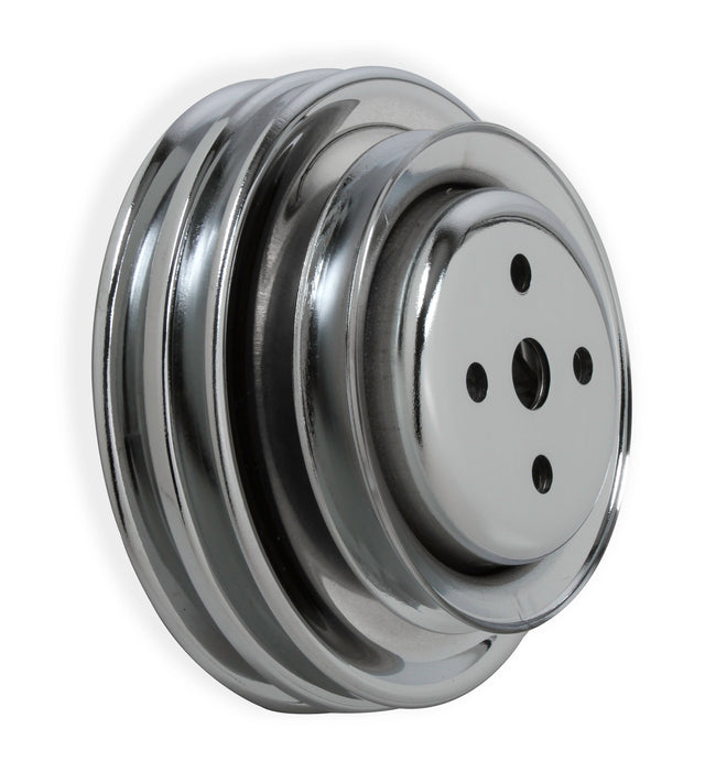 Mr Gasket Chrome Water Pump Pulley - Triple Groove - 8829