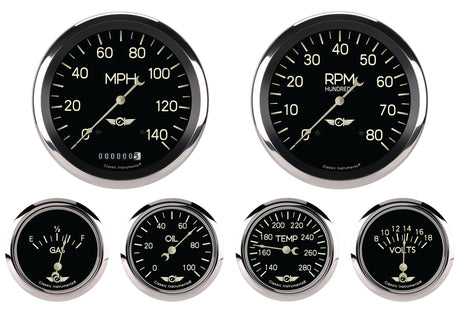 Classic Instruments Classic Series Six Gauge Set, 4 5/8" - CL951SRC