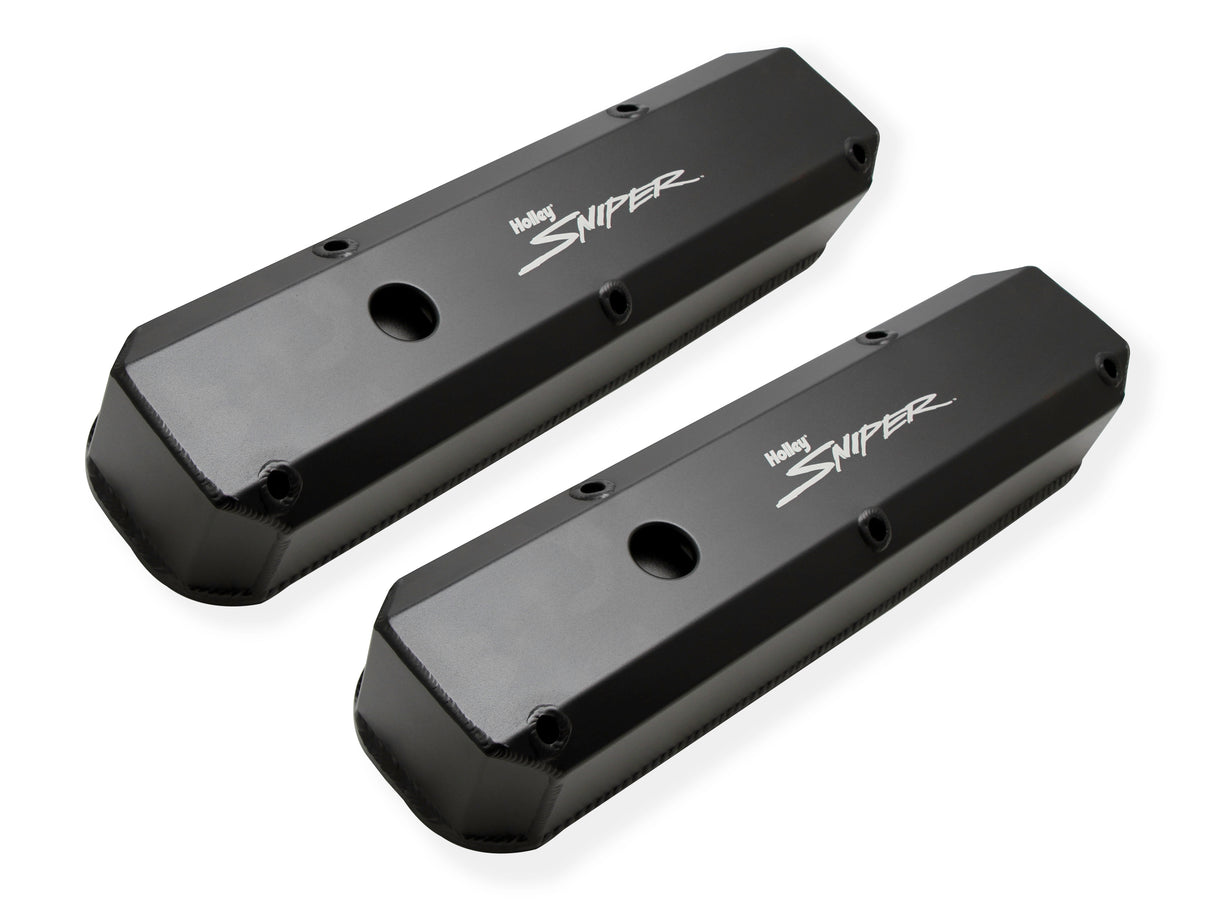Holley 890003B Sniper Valve Cover - Fabricated Aluminum - Chrysler Small Block - Black Finish