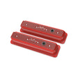 Holley 241-250 Vintage Finned Valve Cover - "" Script - SBC - Center Bolt - Gloss Red Machined