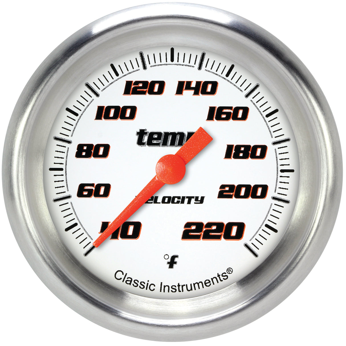 Classic Instruments Velocity White 2-5/8" Stock Eliminator Tempature Gauge - VS329WAPF
