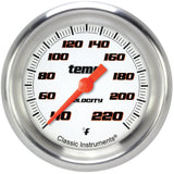 Classic Instruments Velocity White 2-5/8" Stock Eliminator Tempature Gauge - VS329WAPF