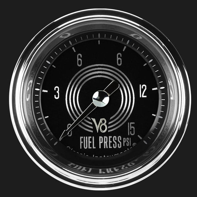 Classic Instruments V8 Speedster 2 1/8" Fuel Pressure Gauge, 15 psi - V8SR145SHC