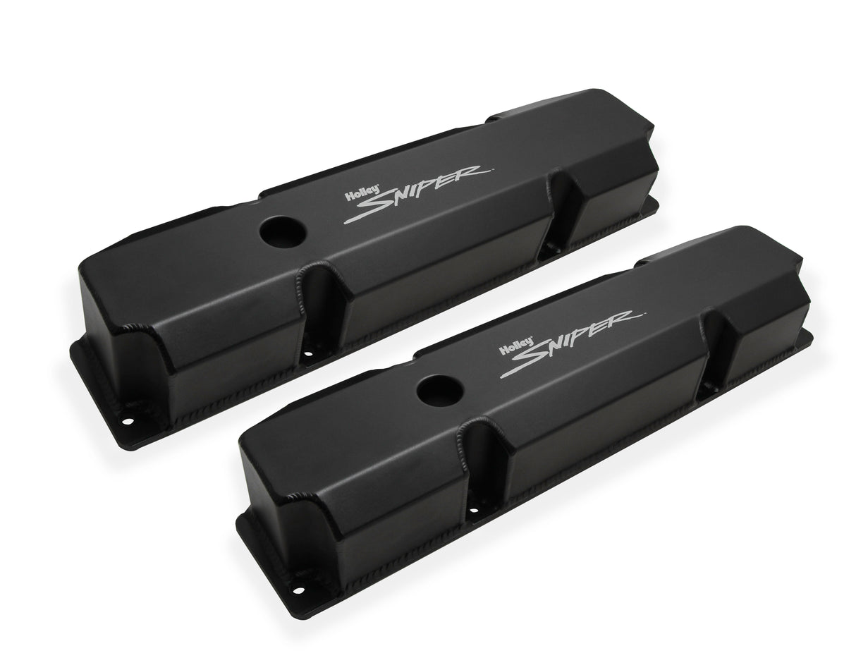 Holley 890005B Sniper Valve Cover - Fabricated Aluminum - Chrysler BB - Short Bolt - Black