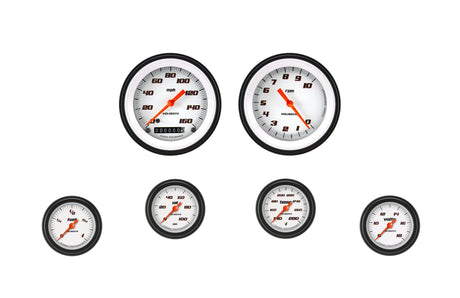 Classic Instruments Velocity White Six Gauge Set 101 - VS101WBLF