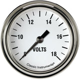 Classic Instruments White Hot 2 5/8" Voltage Gauge - WH330SLF