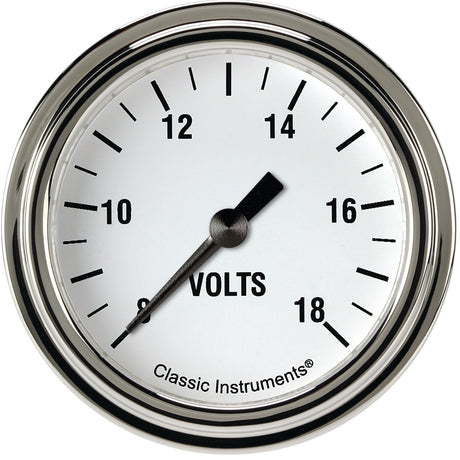 Classic Instruments White Hot 2 5/8" Voltage Gauge - WH330SLF