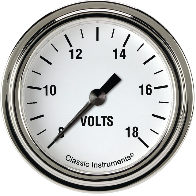 Classic Instruments White Hot 2 5/8" Voltage Gauge - WH330SLF